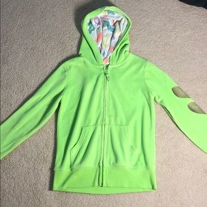 Lime green zipper jacket cool lightning heart
